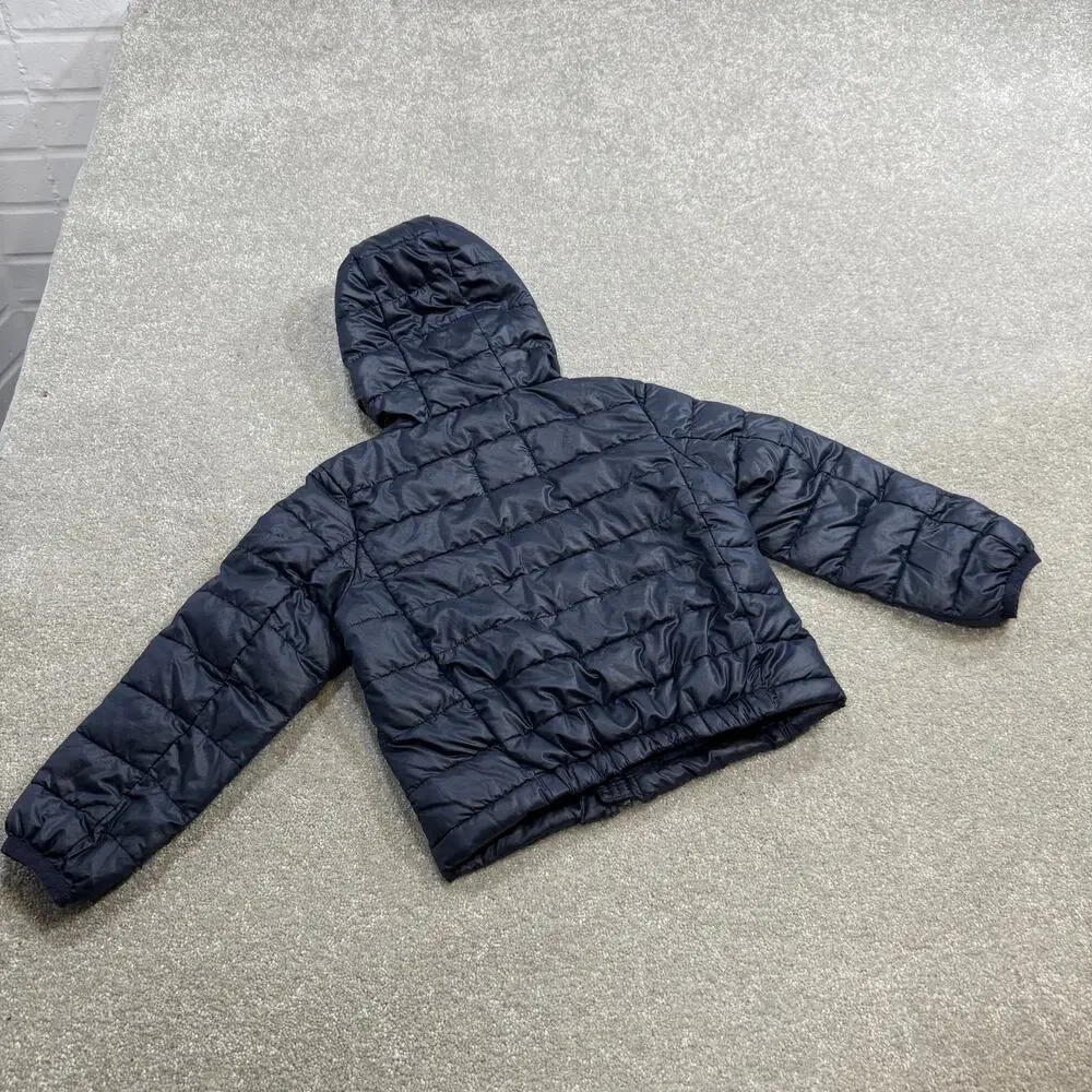 Primary Toddler Sz 2T Lightweight Water Repellent Puffer Jacket Navy‎ Blue Hood